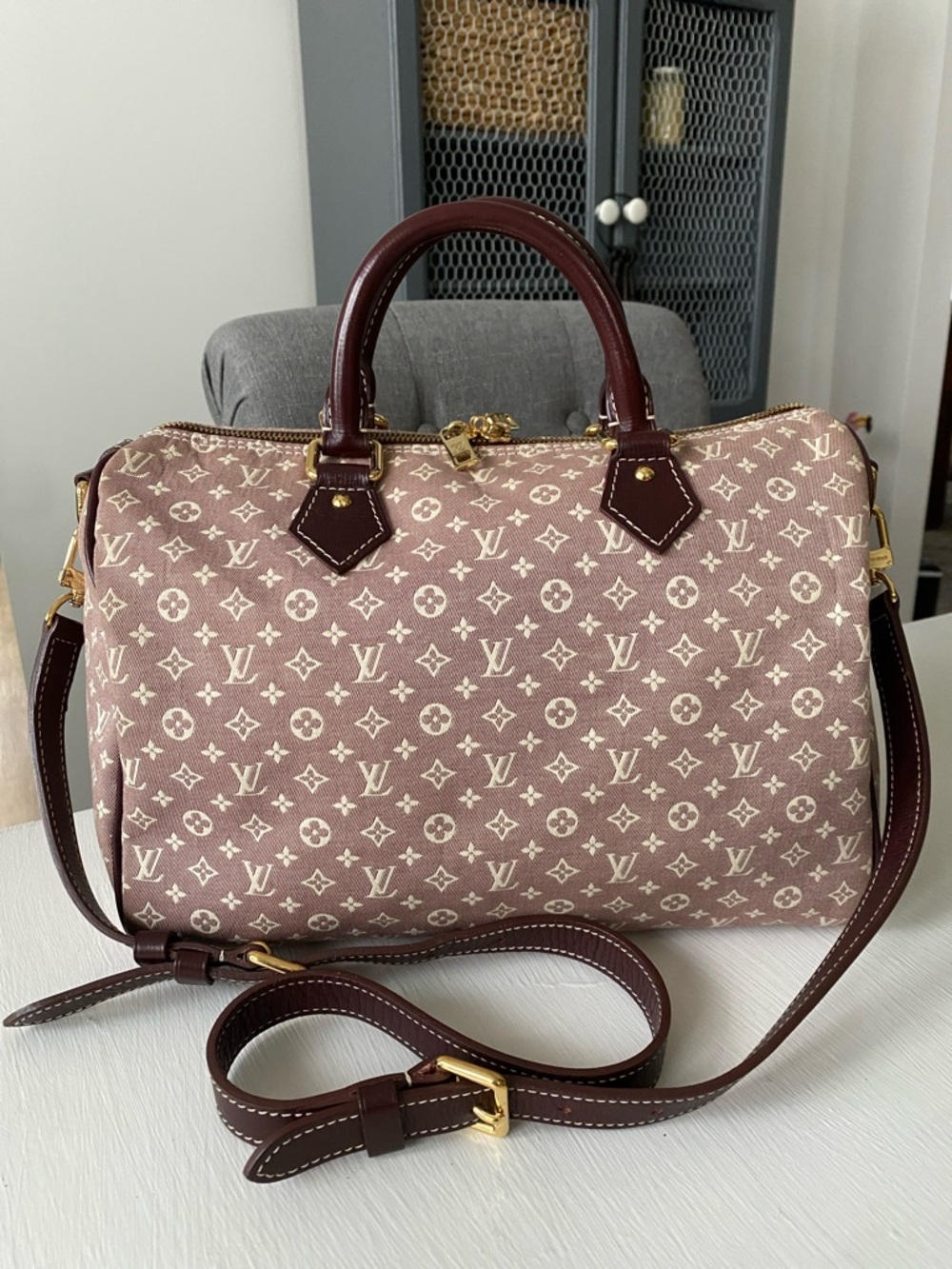 Louis Vuitton Burgundy Idylle Speedy Bandolier 30 Monogram Bag - Picture 15 of 15